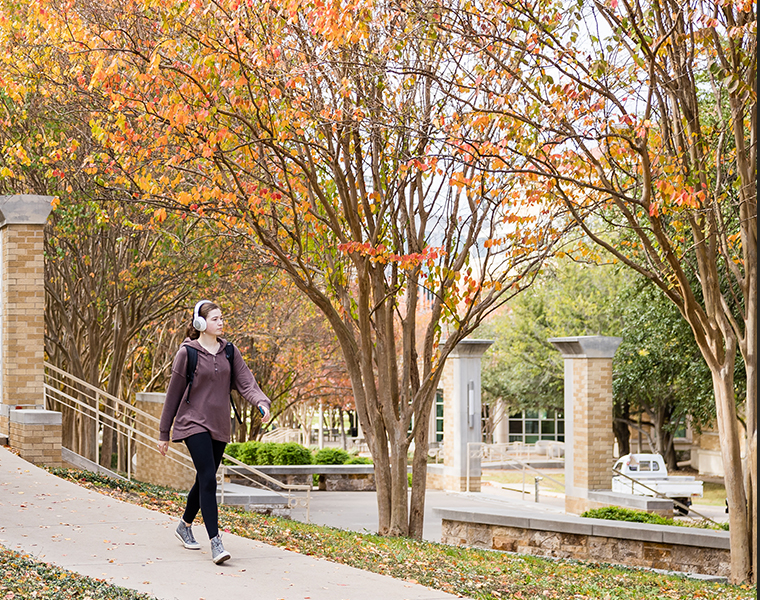 TCU Female Student Walking