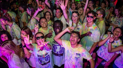 students at a TCU event