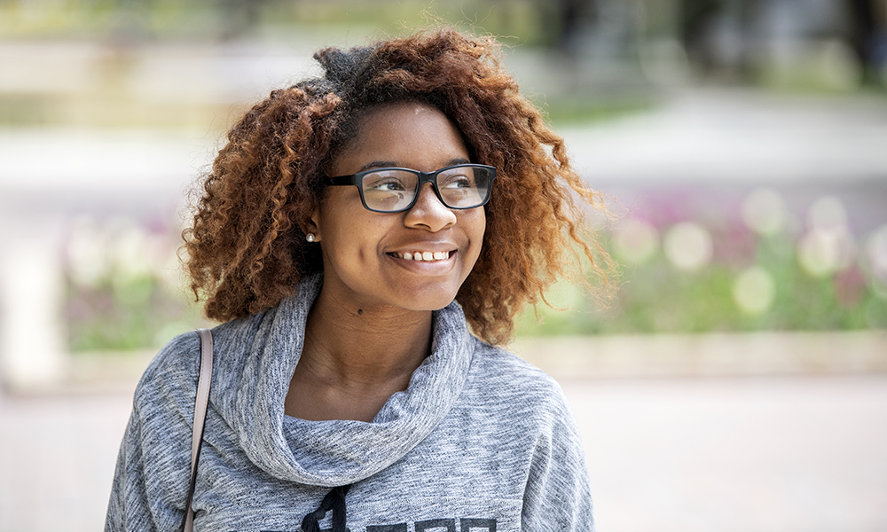 female student smiling