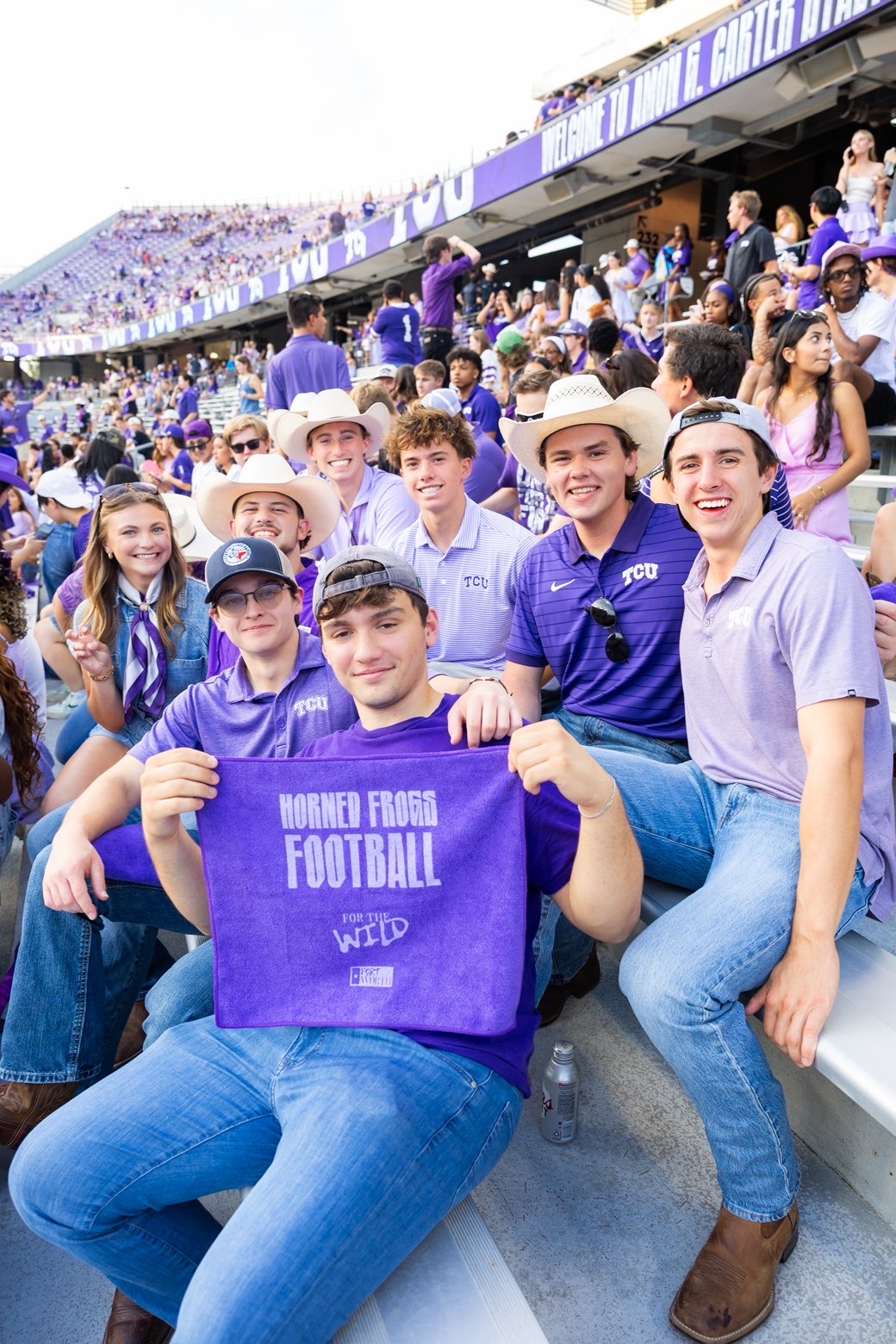 TCU students at a football game
