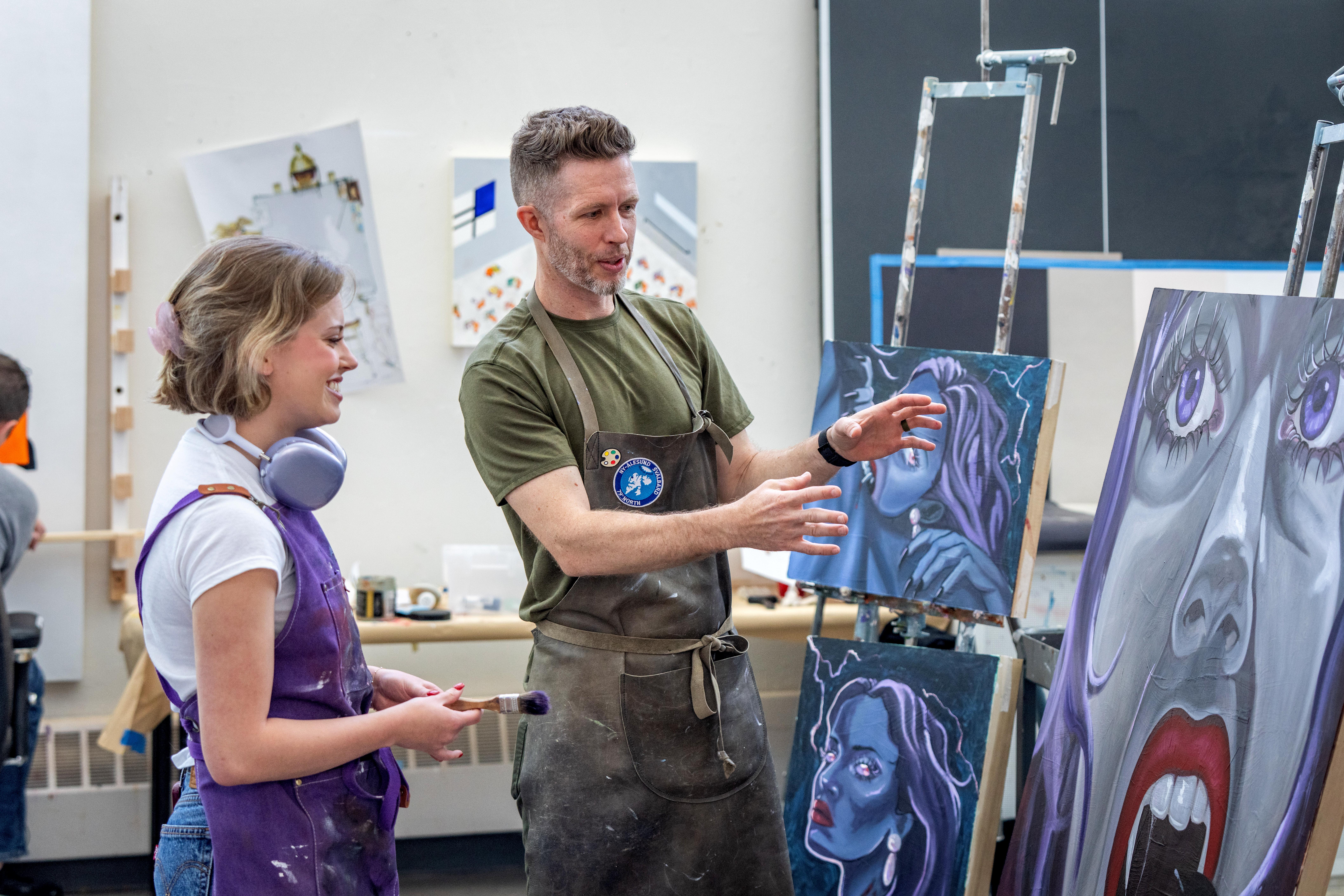 TCU art student and professor