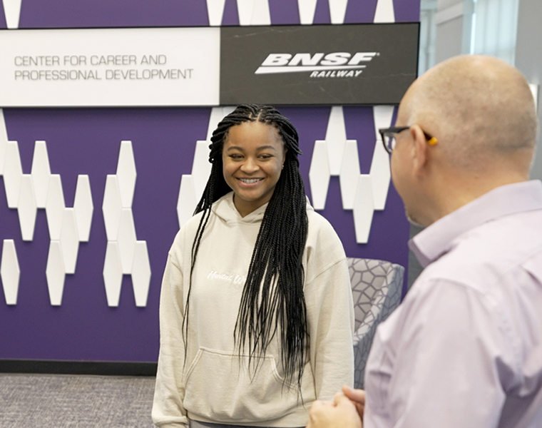Student in the Center for Career and Professional Development